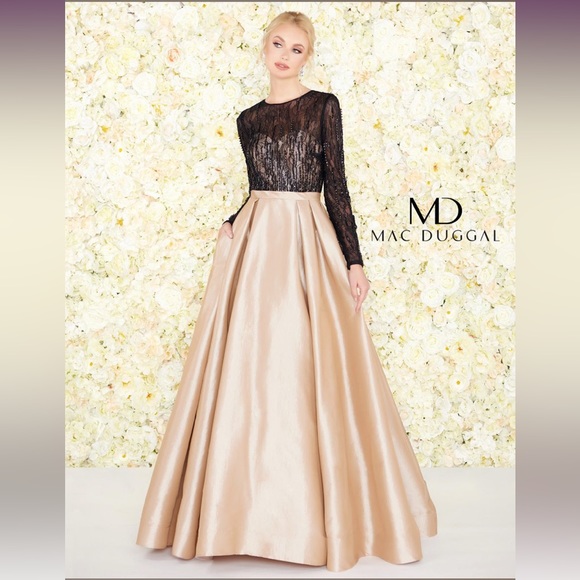 Mac Duggal Dresses & Skirts - Mac Duggal formal black jeweled and champagne gown